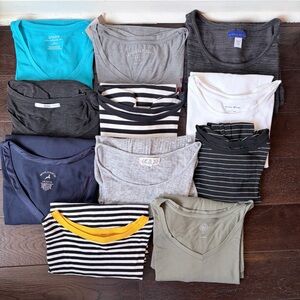 Set of Eleven Assorted Size L Tops - 8 Long Sleeve 3 Short Sleeve